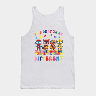 It's ok to be different Superhero Autism Awareness Gift for Boys Men Women Tank Top